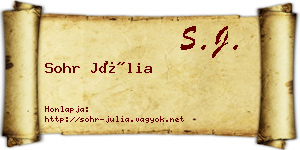Sohr Júlia névjegykártya